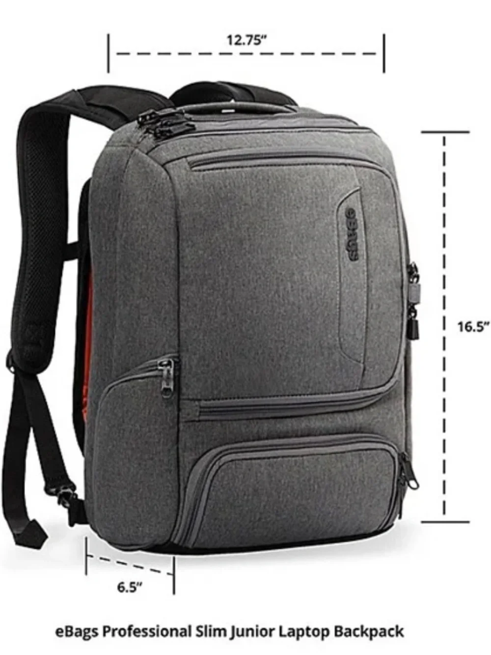 BLACK - Ebags Slim Laptop Backpack